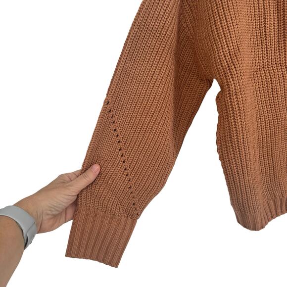 Black Tape_ Baked Clay Pointelle Pullover V-Neck Sweater Small - Picture 3 of 9